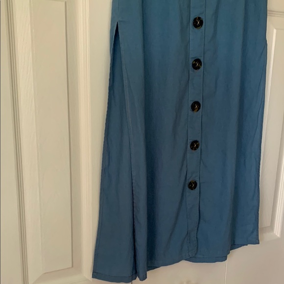 Urban Outfitters Blue Maxi Skirt (Above Ankle) Linen Blend Size S-P - Picture 4 of 14